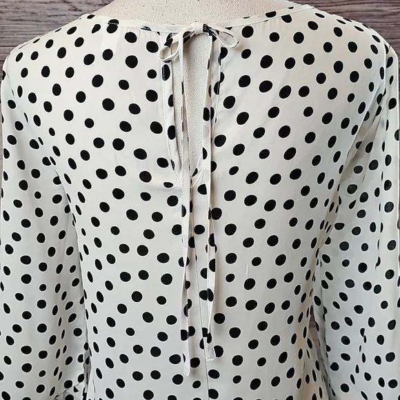 C Black and White Polka Dot Blouse - Picture 7 of 13